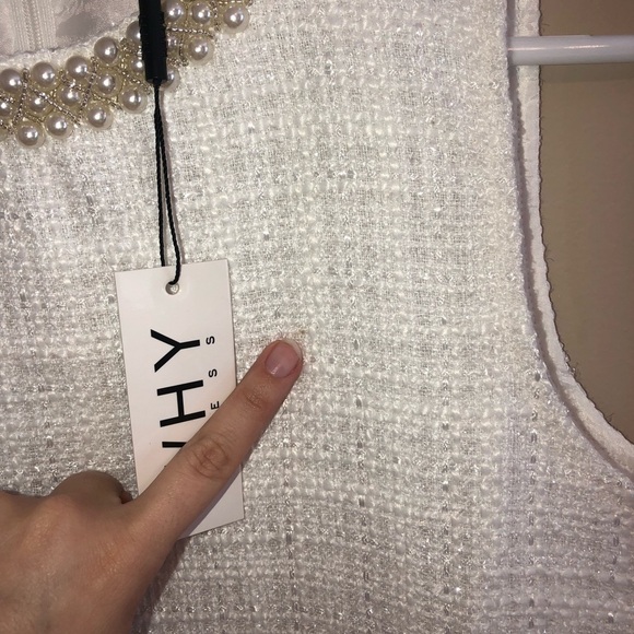 NWT WHY Dress Pearl Neck Line Dress - Picture 2 of 6